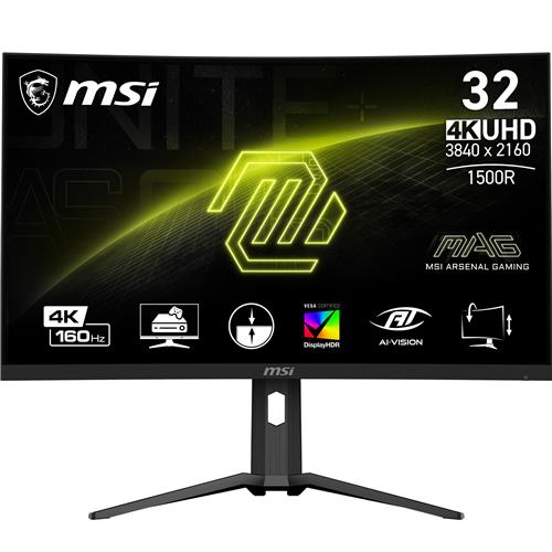MSI 31.5" 4K VA Curve 1500R 160Hz 1ms(MPRT) Gaming Monitor