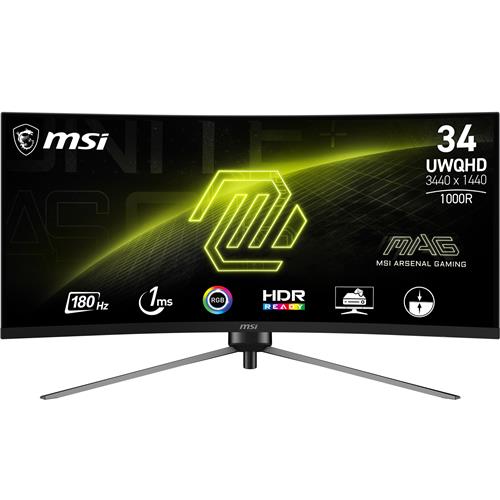 MSI 34" UWQHD 3440x1440 Curved VA 180Hz 1ms Gaming Monitor