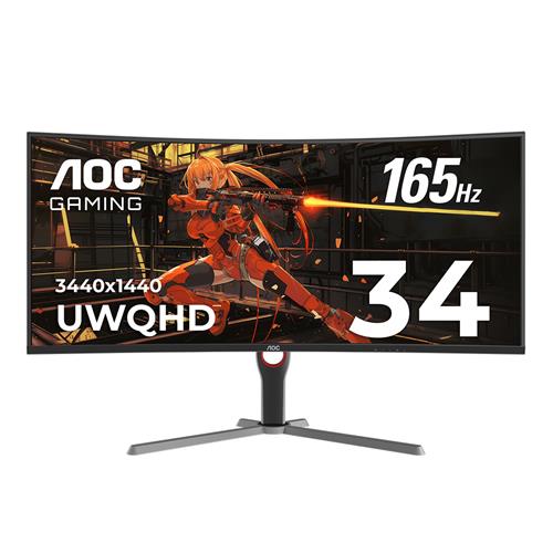AOC 34" TFT 3440x1440 VA Curved 165Hz 1ms (MPRT) Gaming Monitor