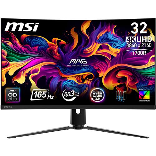 MSI 32" 16:9 UHD, 165Hz 0.03ms Curved Monitor
