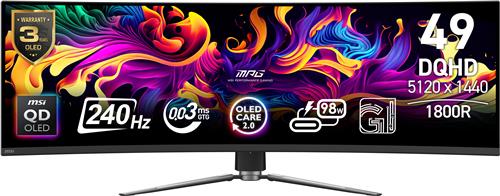MSI 49" 32:9 DQHD, 240Hz 0.03ms Curved Monitor, AI