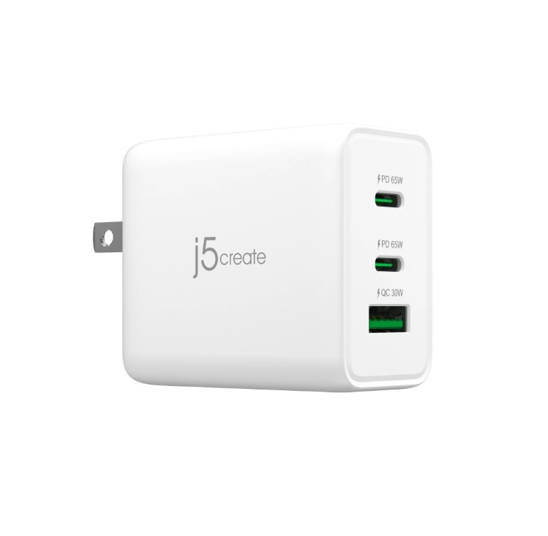 j5create Charger GaN 65W USB-C / USB - A 3 Port Charger