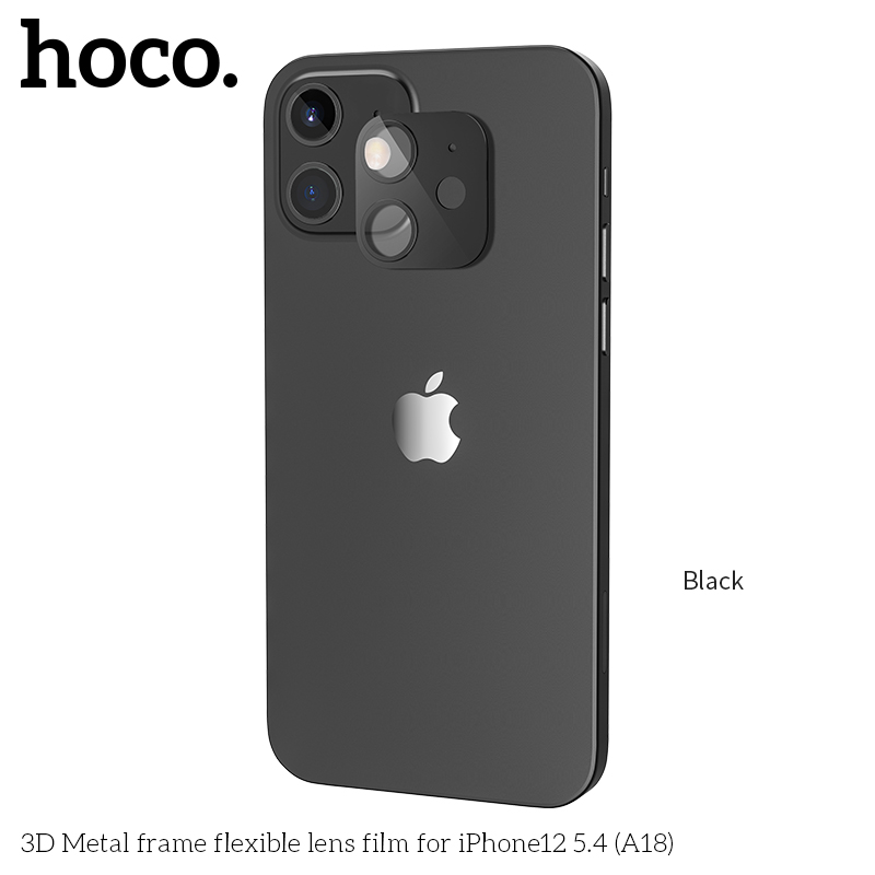 HOCO Cadre métallique 3D avec film de lentille flexible pour iPhone 12 5,4" (A18)