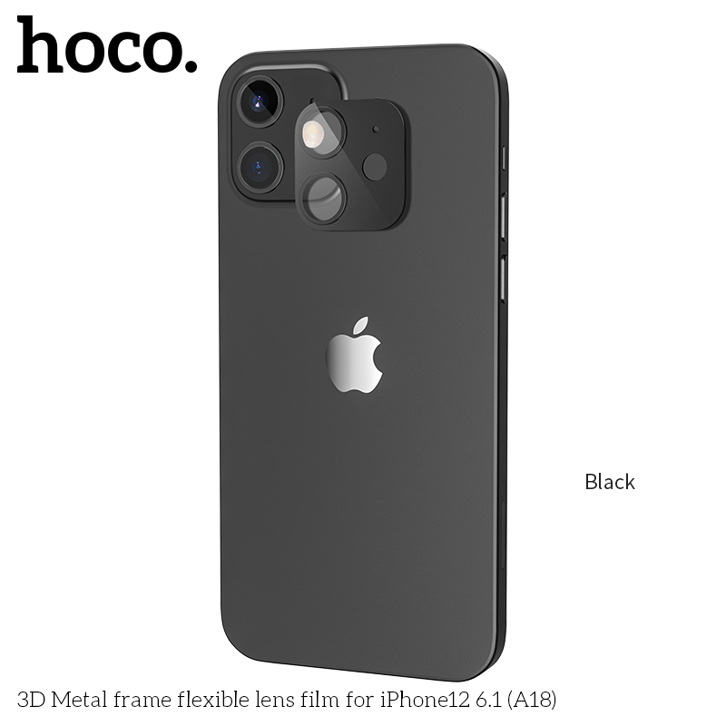 HOCO - Film de lentille flexible à cadre métallique 3D pour iPhone 12
