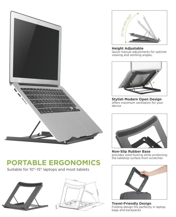 Brateck LPS01-2 10''-15'' Economy Height Adjustable Laptop Stand