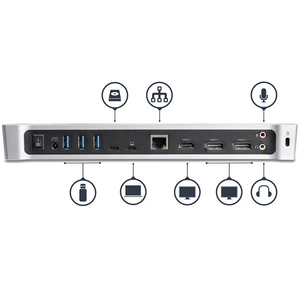 Startech Station d'accueil USB-C 4K à triple moniteur avec 5 ports USB 3.0 (DK30CH2DPPD)