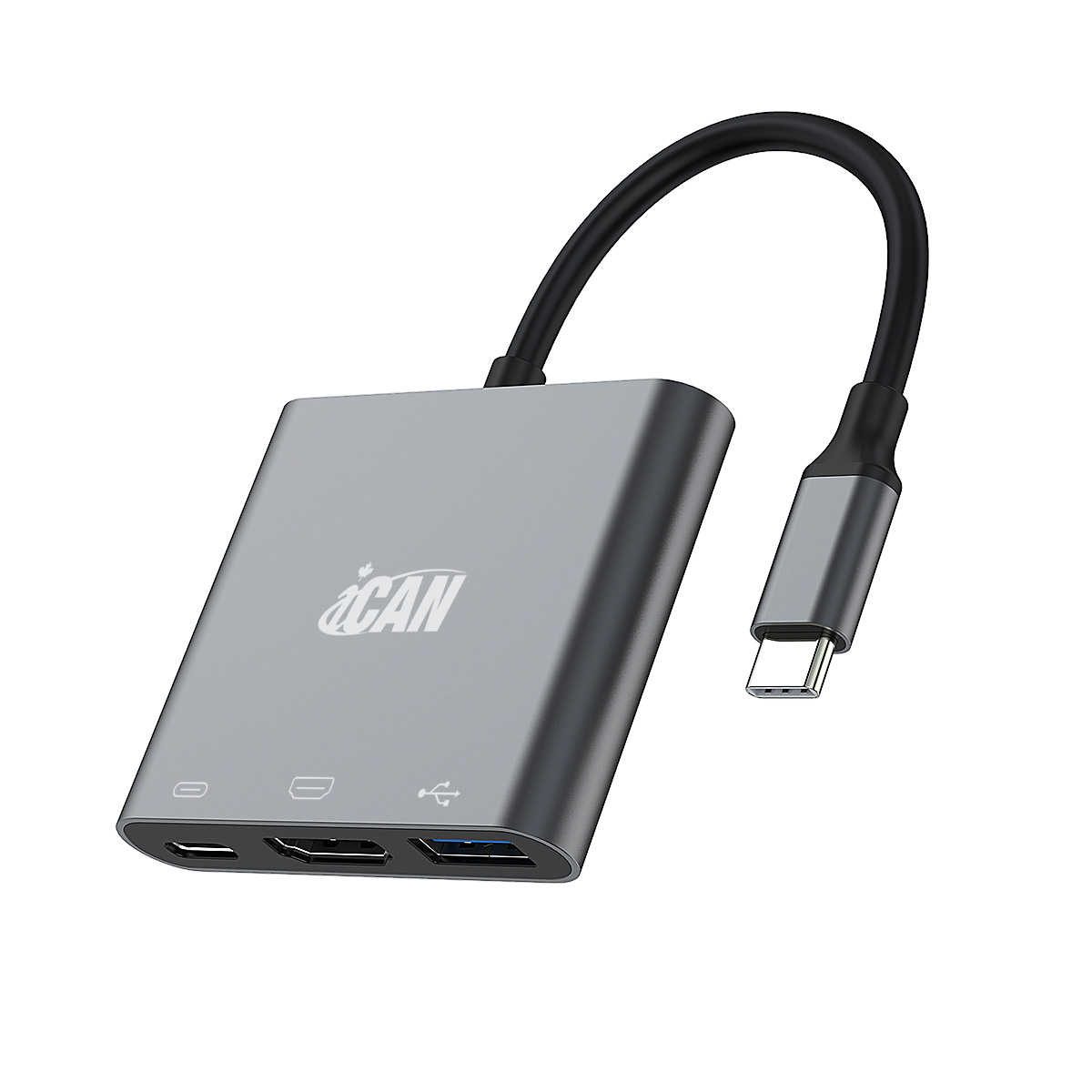 iCAN 3-in-1 Type-C to HDMI, PD and USB Hub