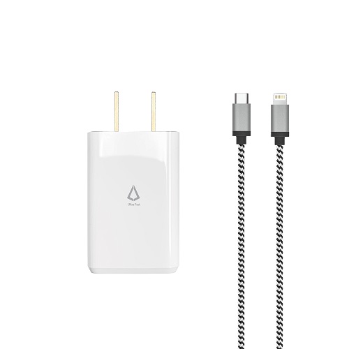 LBT Chargeur PD 18W avec câble Apple Type C vers Lightning