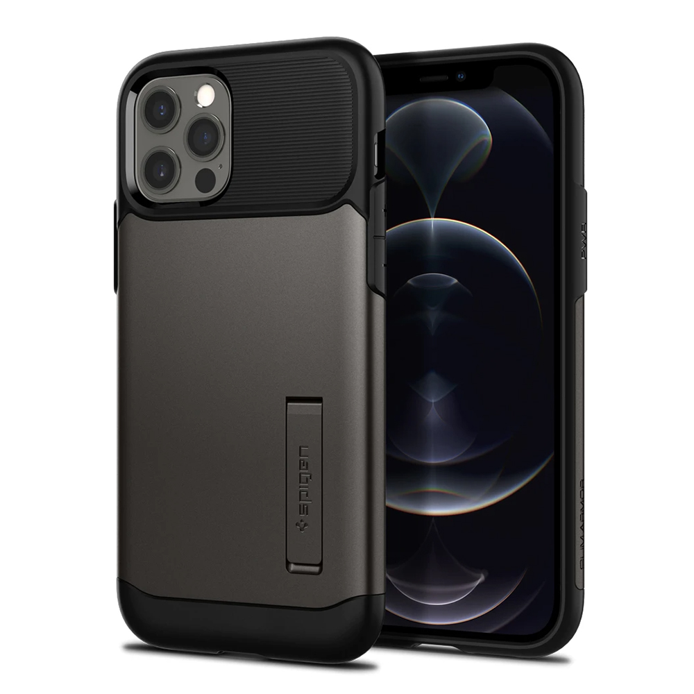 Étui SPIGEN Slim Armor pour iPhone 12 / 12 Pro - Gunmetal