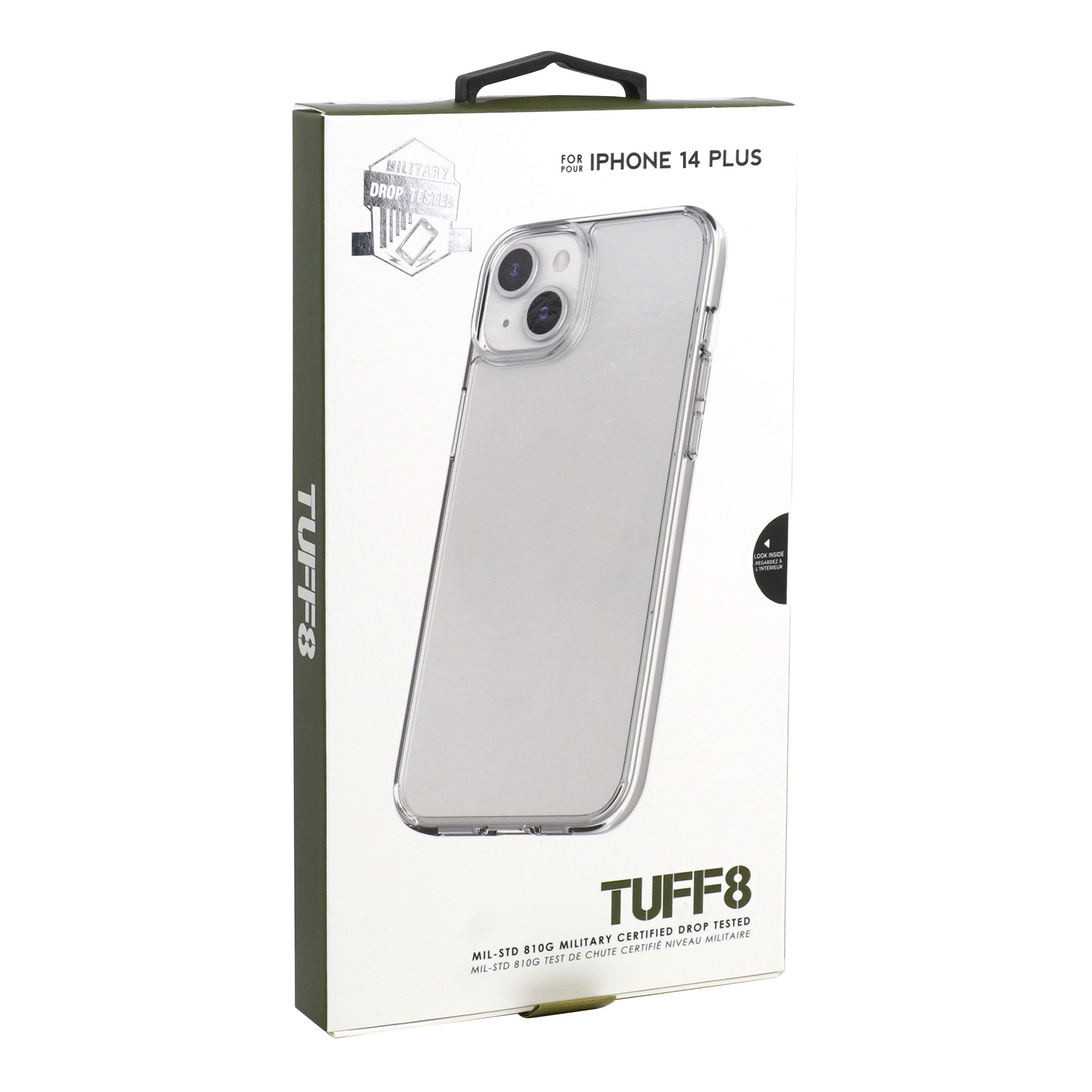 iPhone 14 Plus - Étui robuste TUFF8 (Transparent)