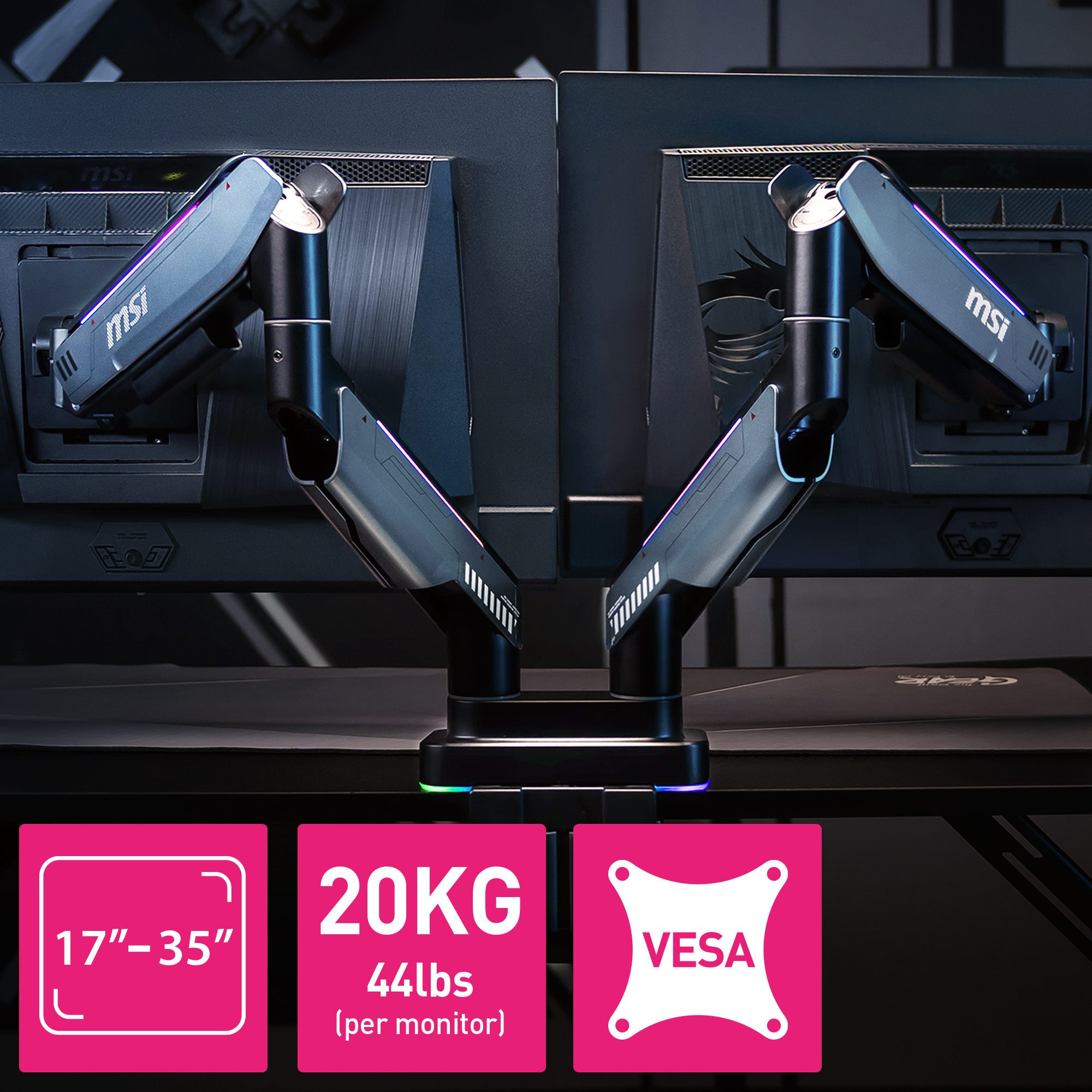 MSI Bras de support robustes pour deux écrans - MPG MT201DR V2 -