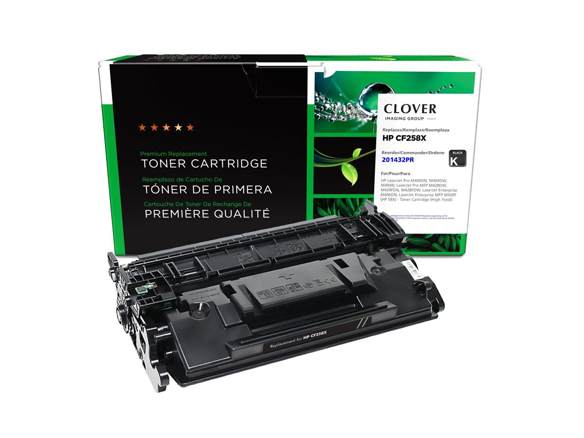CLOVER IMAGING REMANUFACTURED HIGH YIELD TONER CARTRIDGE FOR HP CF258X (HP 58X) RE USE CHIP DOES NOT INCLUDE TONER LOW MESSAGIN