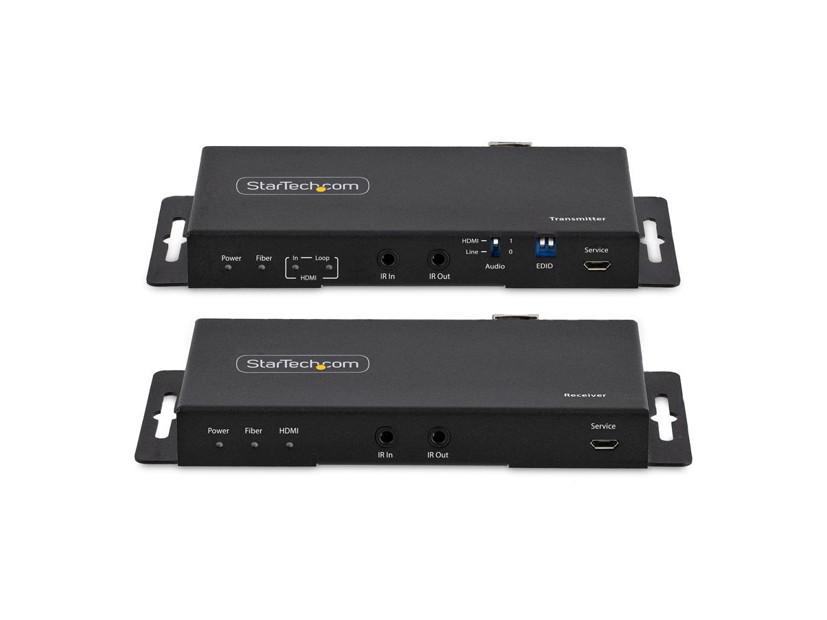 StarTech 4K HDMI over Fiber Extender Kit, 4K 60Hz up to 3300ft/1km (Single Mode) or 1000ft/300m (Multimode) LC Fiber Optic, HDR
