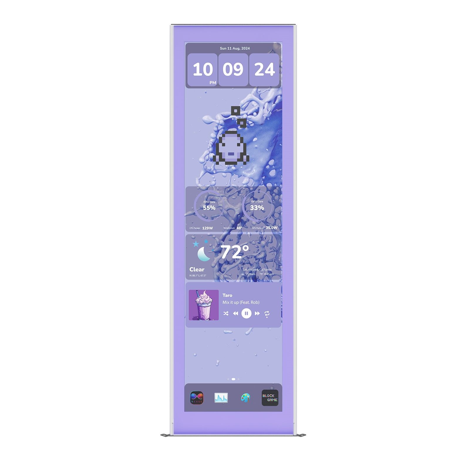 HYTE Y70 Touch Infinite Display Upgrade - 2.5K Touchscreen for Y70 - Taro Milk