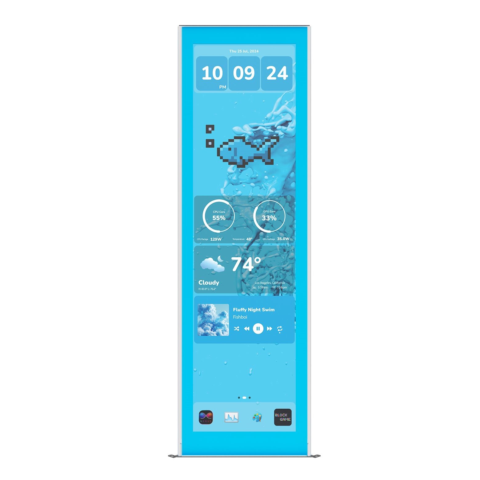 HYTE Kit de mise à niveau d'écran pour Y70 Touch Infinite - Écran tactile 2,5 K pour Y70 - Lait de myrtille (Bleu)