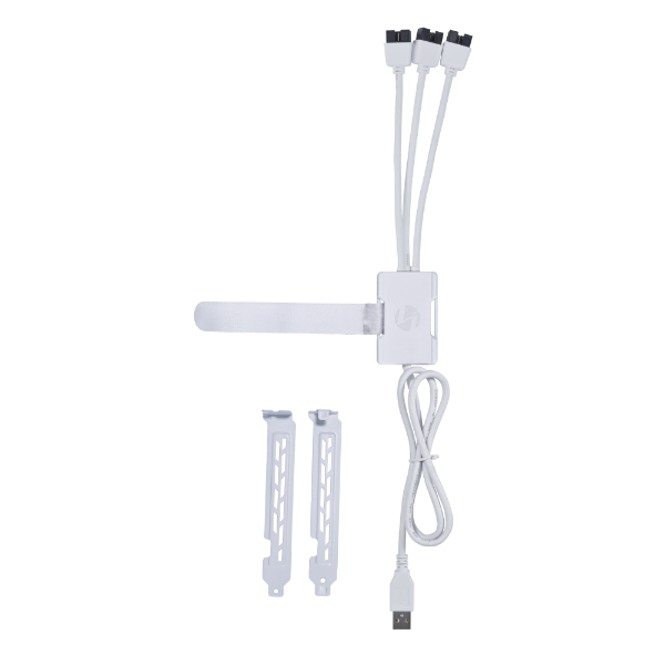 LIAN LI Concentrateur USB 2,0 1-à-3  (Port mâle de type A), Blanc