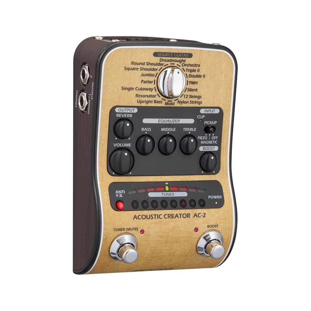 ZOOM AC-2 Acoustic Creator Pedal | For Restoring Acoustic Tone to DIs | 16 Source Guitar Presets | Low-Noise Preamps
