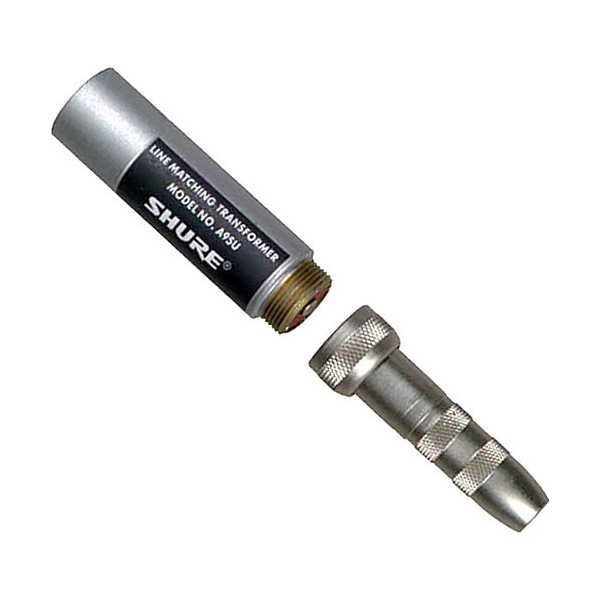 SHURE A95U - Transformateur d'adaptation de ligne d'impédance réversible | Corps XLR mâle en ligne vers téléphone 1/...