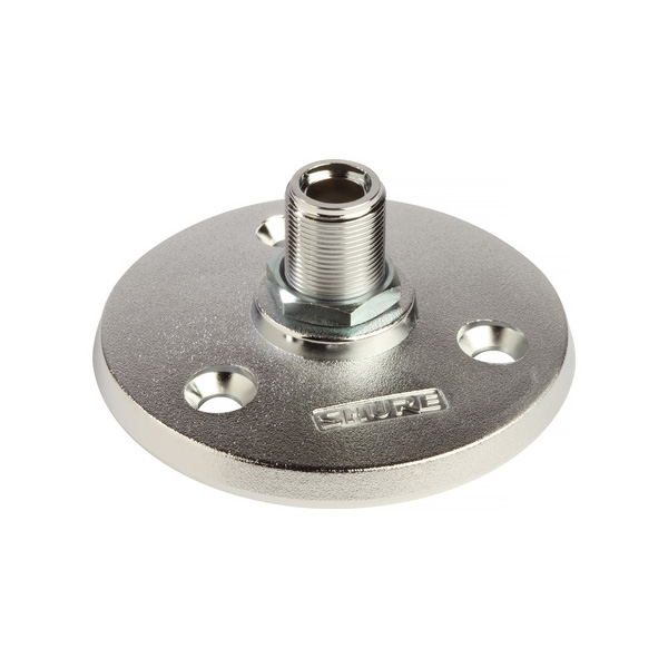 SHURE A13HD Bride de montage robuste pour supports de microphone à col de cygne et à axe (argent mat)