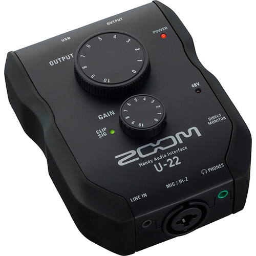 ZOOM U-22 - USB Mobile Recording and Performance Interface | 2 Input / 2 Output | Single Microphone Preamp | Phantom Power | Co
