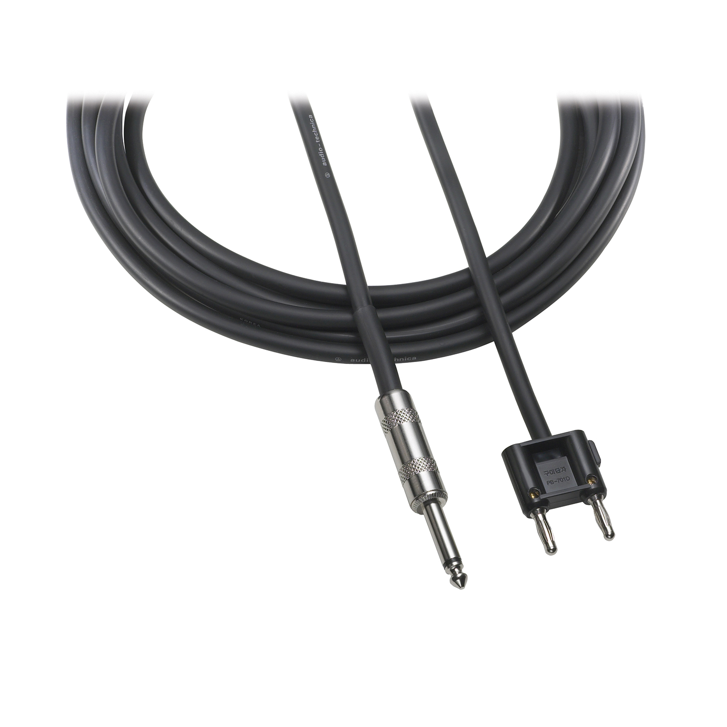 AUDIO TECHNICA AT690 Series Câble de haut-parleur 1/4" mâle vers double banane (calibre 14) - 10'