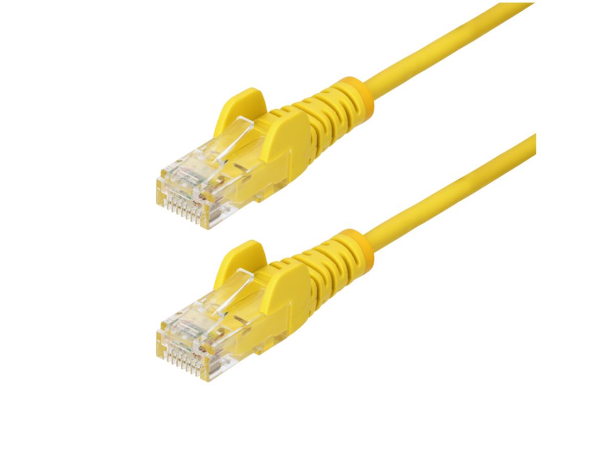 STARTECH 6FT YELLOW SLIM CAT6 ETHERNET CABLE, SNAGLESS, 100W POE, UTP, LSZH, 28AWG BARE COPPER WIRE, SLIM RJ45 NETWORK PATCH CO
