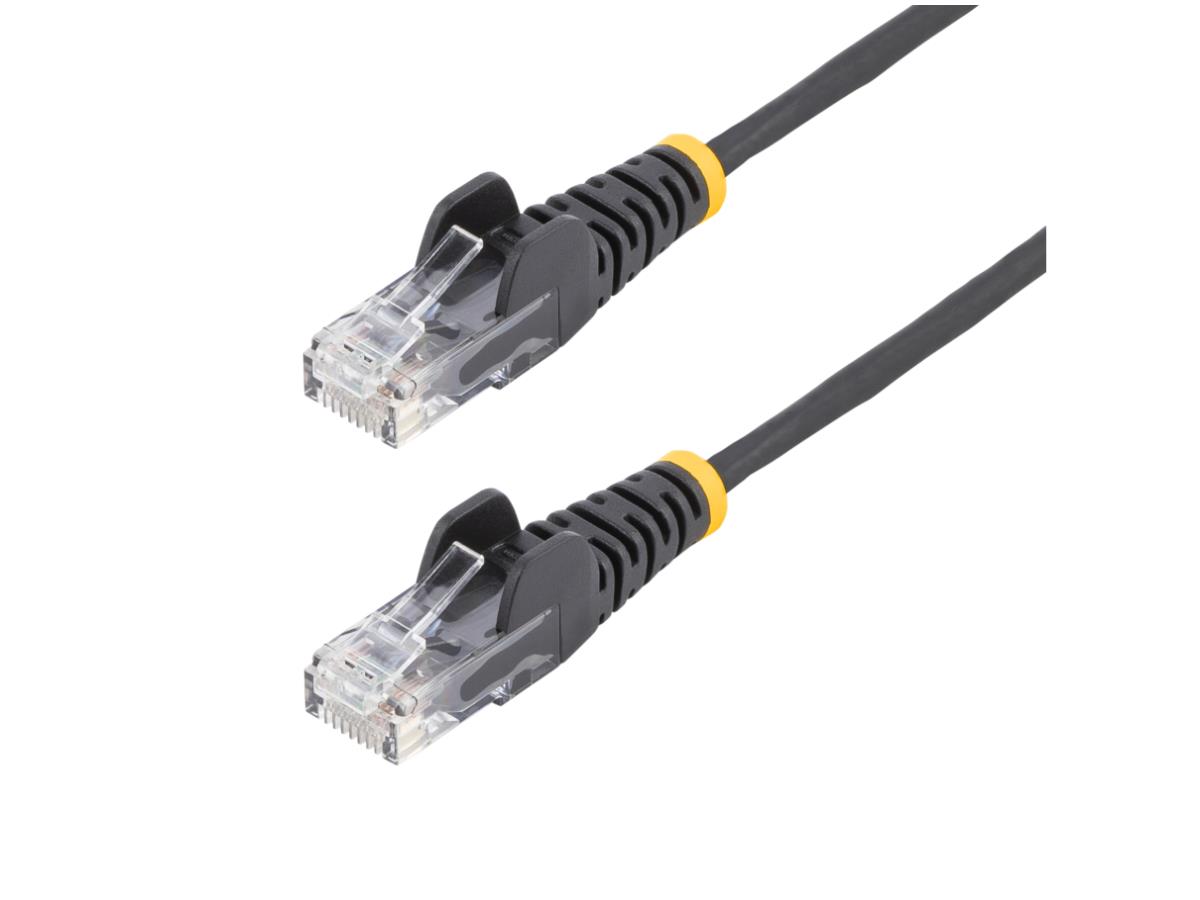 Câble Ethernet CAT6 fin noir Startech de 4,5 m, anti-accroc, 100 W PoE, UTP, LSZH, fil de cuivre nu 28 AWG, cordon de raccor...