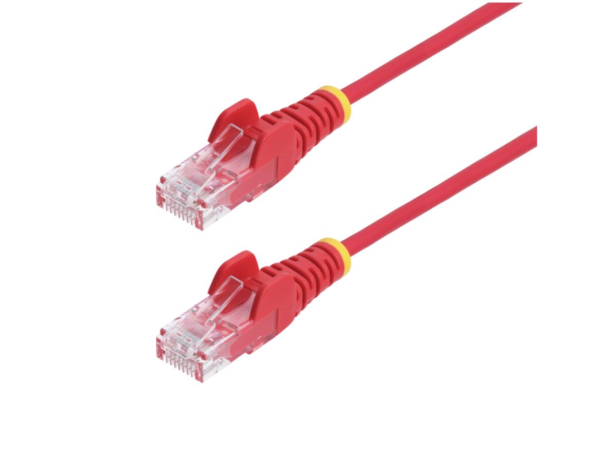 Câble Ethernet CAT6 fin rouge StarTech de 1,8 m, anti-accroc, 100 W PoE, UTP, LSZH, fil de cuivre nu 28 AWG, cordon de racco...