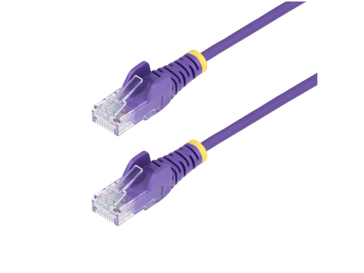 Câble Ethernet STARTECH CAT6 fin violet de 1,8 m, anti-accroc, 100 W PoE, UTP, LSZH, fil de cuivre nu 28 AWG, cordon de racc...