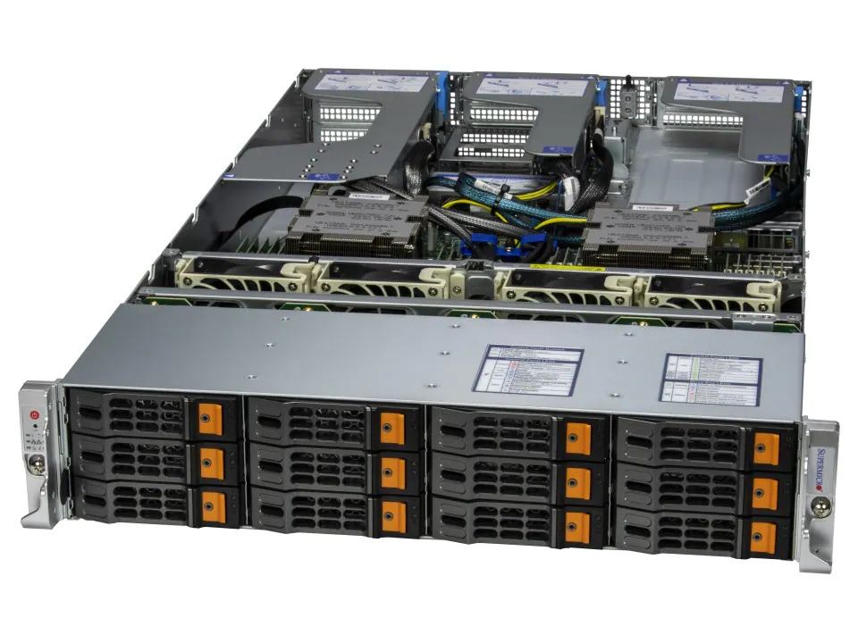Serveur SUPERMICRO Hyper A+ (H13DSH, CSE-HS829-R1K63P) AMD EPYC 9654 96C/192T, MEM-DR596L-HL01-ER48(x8)96 Go DDR5-4800 2Rx4 ...