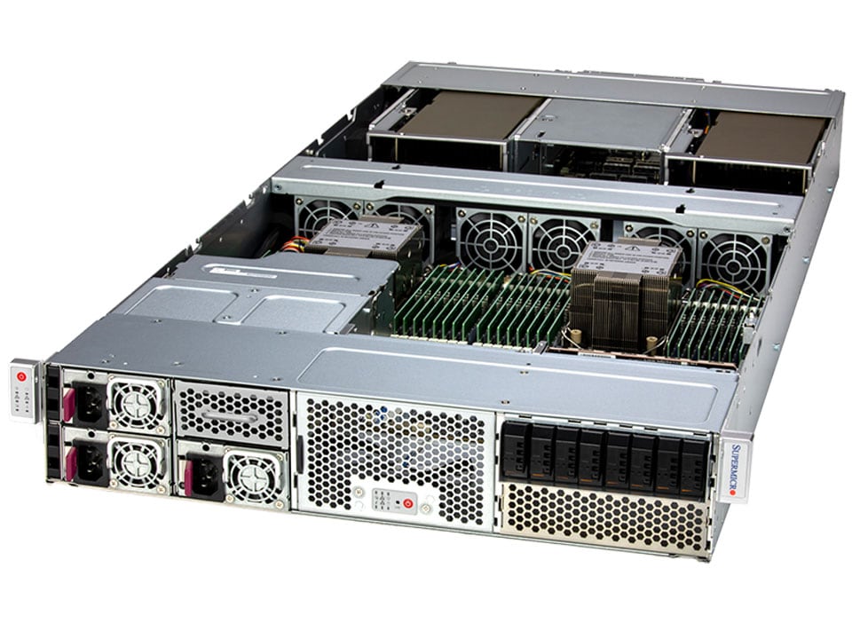 SUPERMICRO GPU SuperServer (SYS-221GE-NR) Intel Xeon Platinum 8462Y+ 32C/64T, 64GB DDR5-4800 2RX4 (16Gb) RDIMM, x2)SSD E1.S NVM