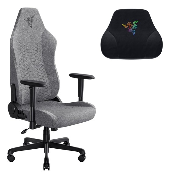 Razer Iskur V2 X (Grey) Gaming Chair + Razer Gaming Head Cushion Chroma