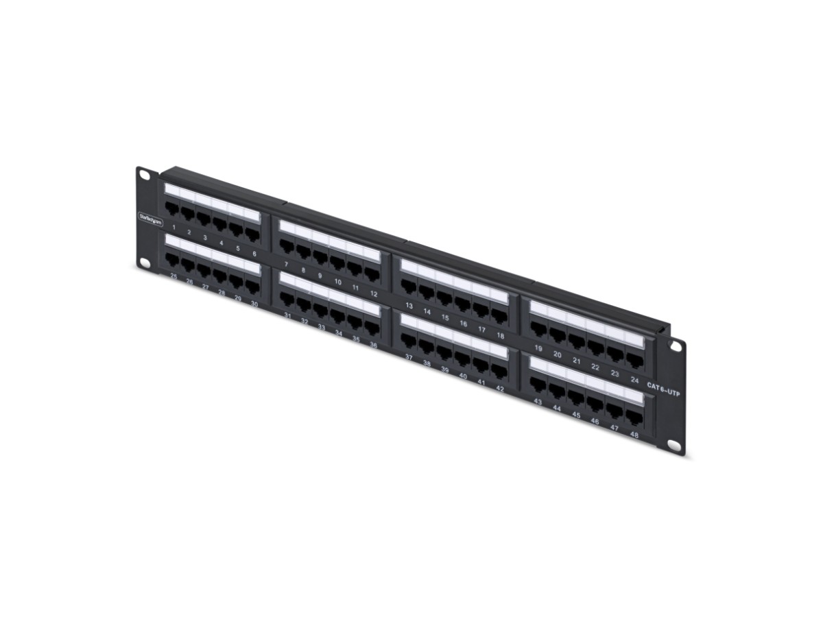 STARTECH 48-PORT 2U RACKMOUNT CAT6 PATCH PANEL