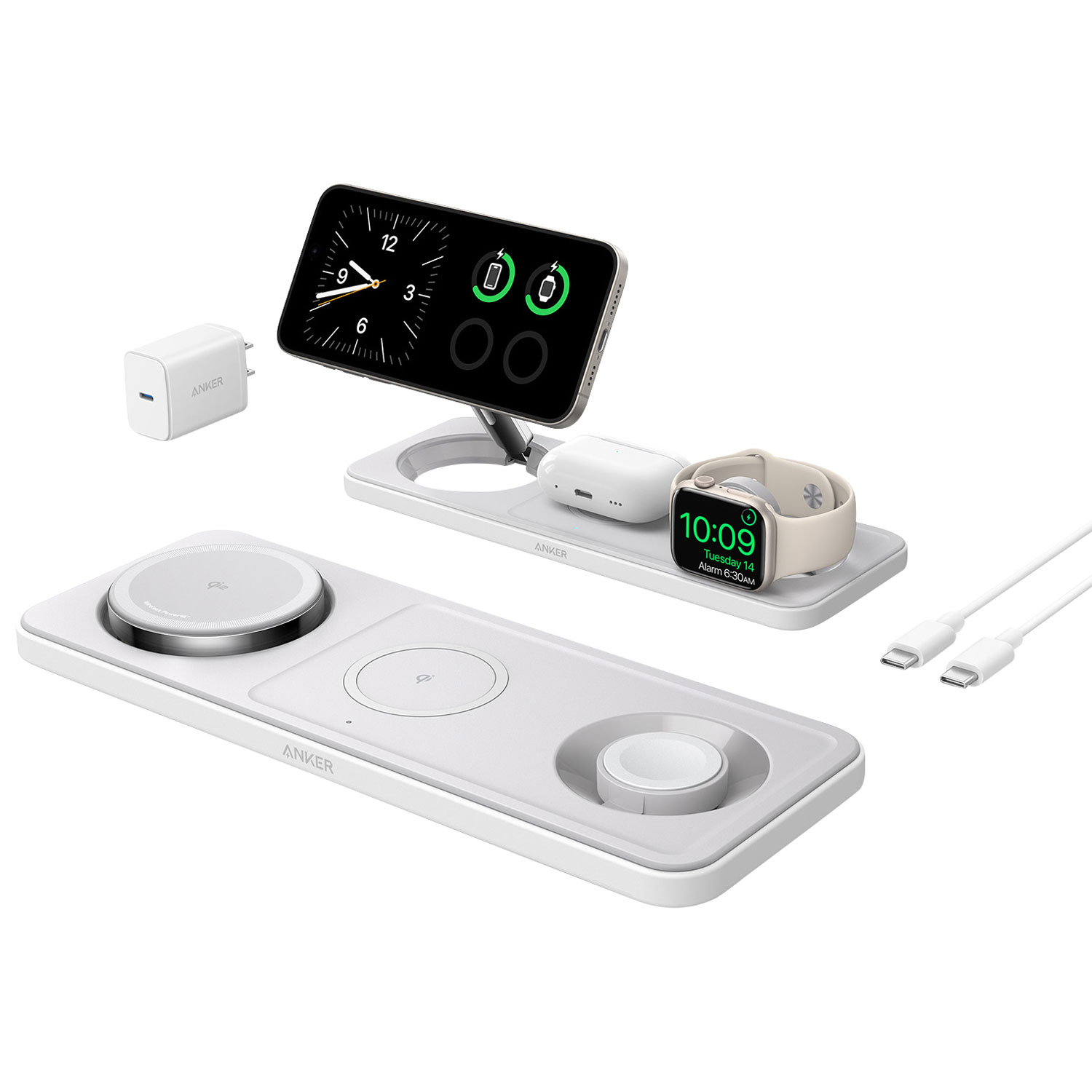 Anker MagGo Qi2 3-in-1 Pad 15W Wireless Charging Station