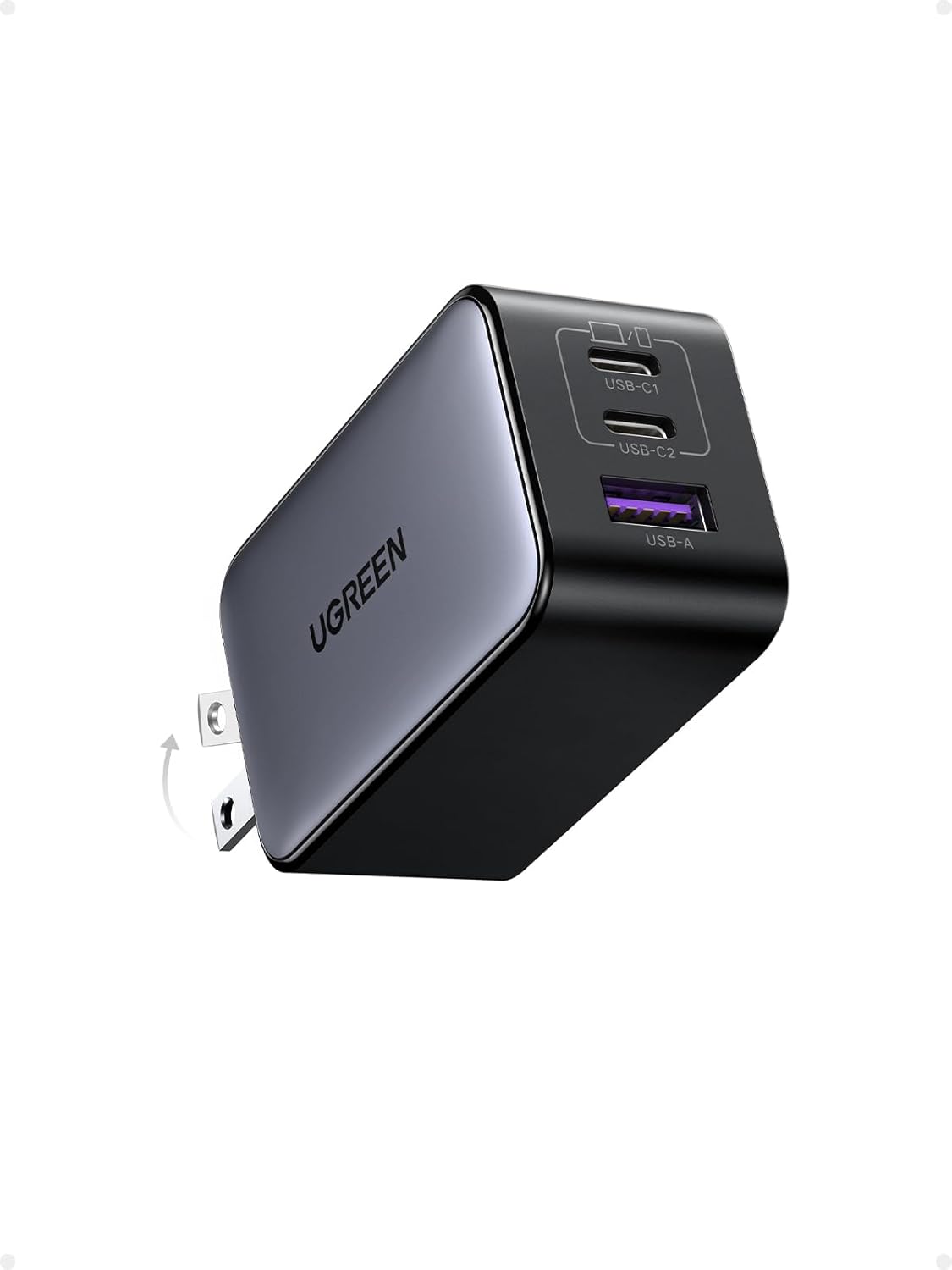UGREEN Charger Nexode GaN 65W USB C / A Charger, 3 Ports