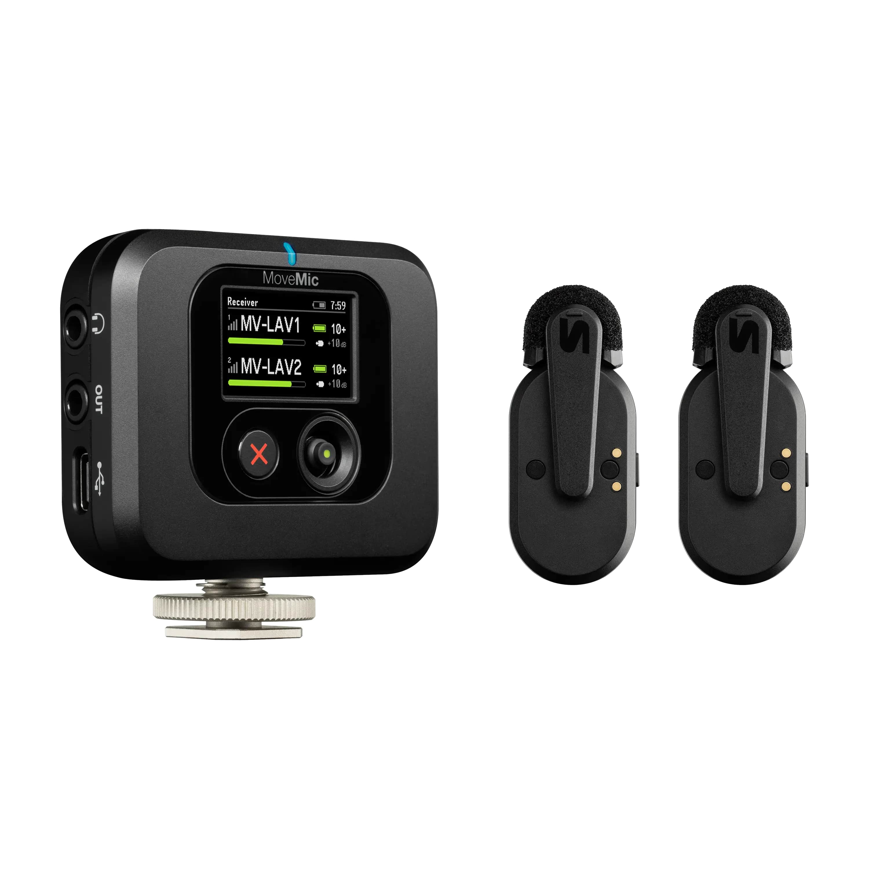 SHURE Ensemble MoveMic avec (2) micro Lavalier & (1) récepteur, Noir