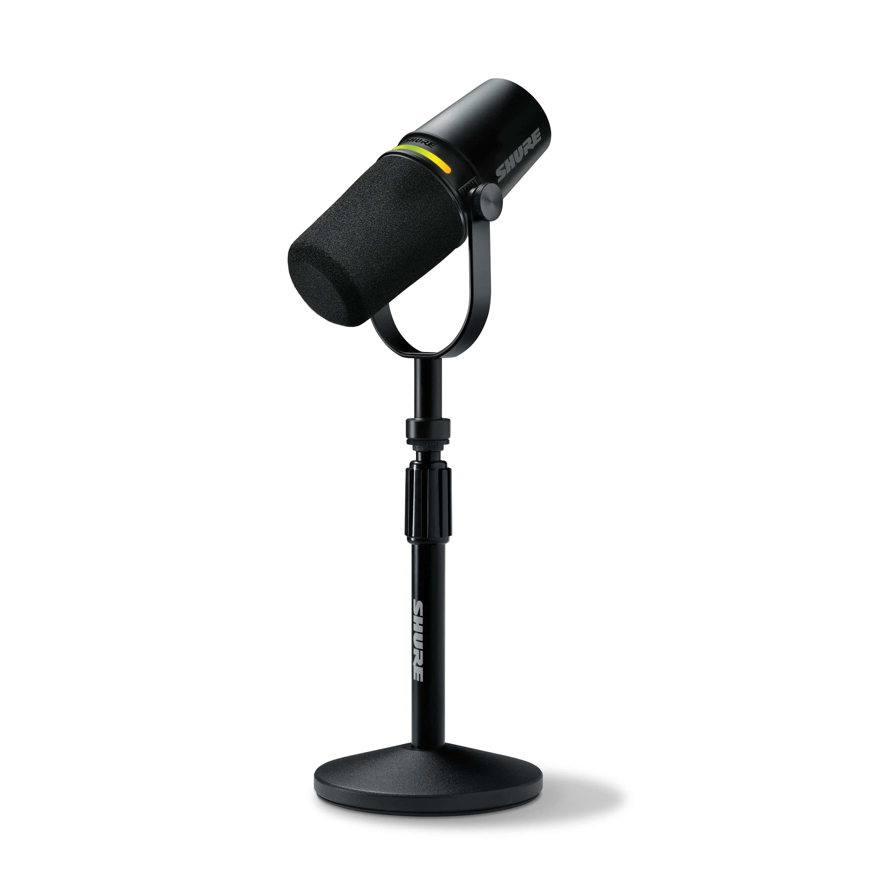 SHURE MV7+ XLR/USB Podcast Microphone with windscreen/stand, Black