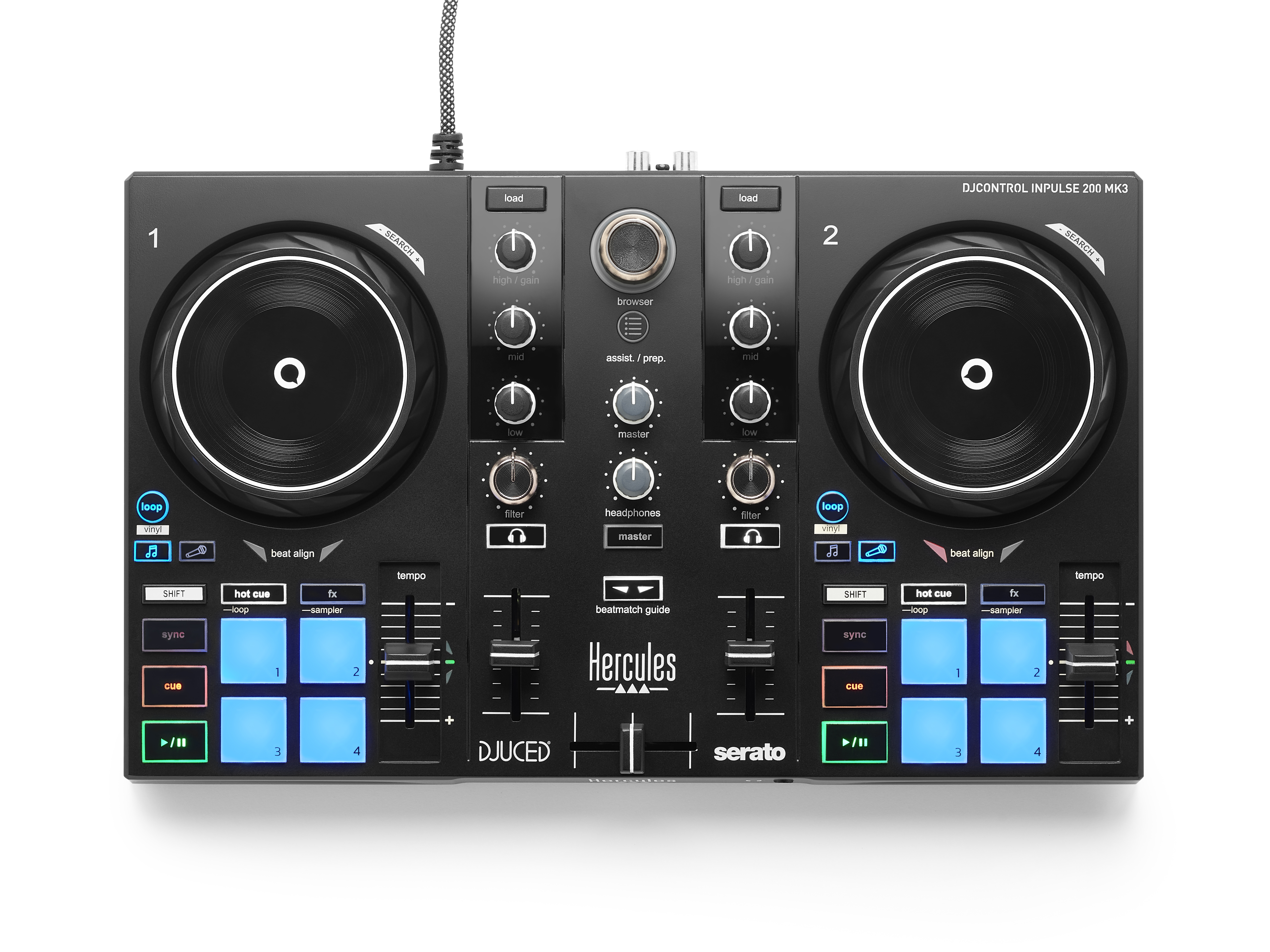 Contrôleur DJ HERCULES DJ Control Inpulse 200 MK3, Noir