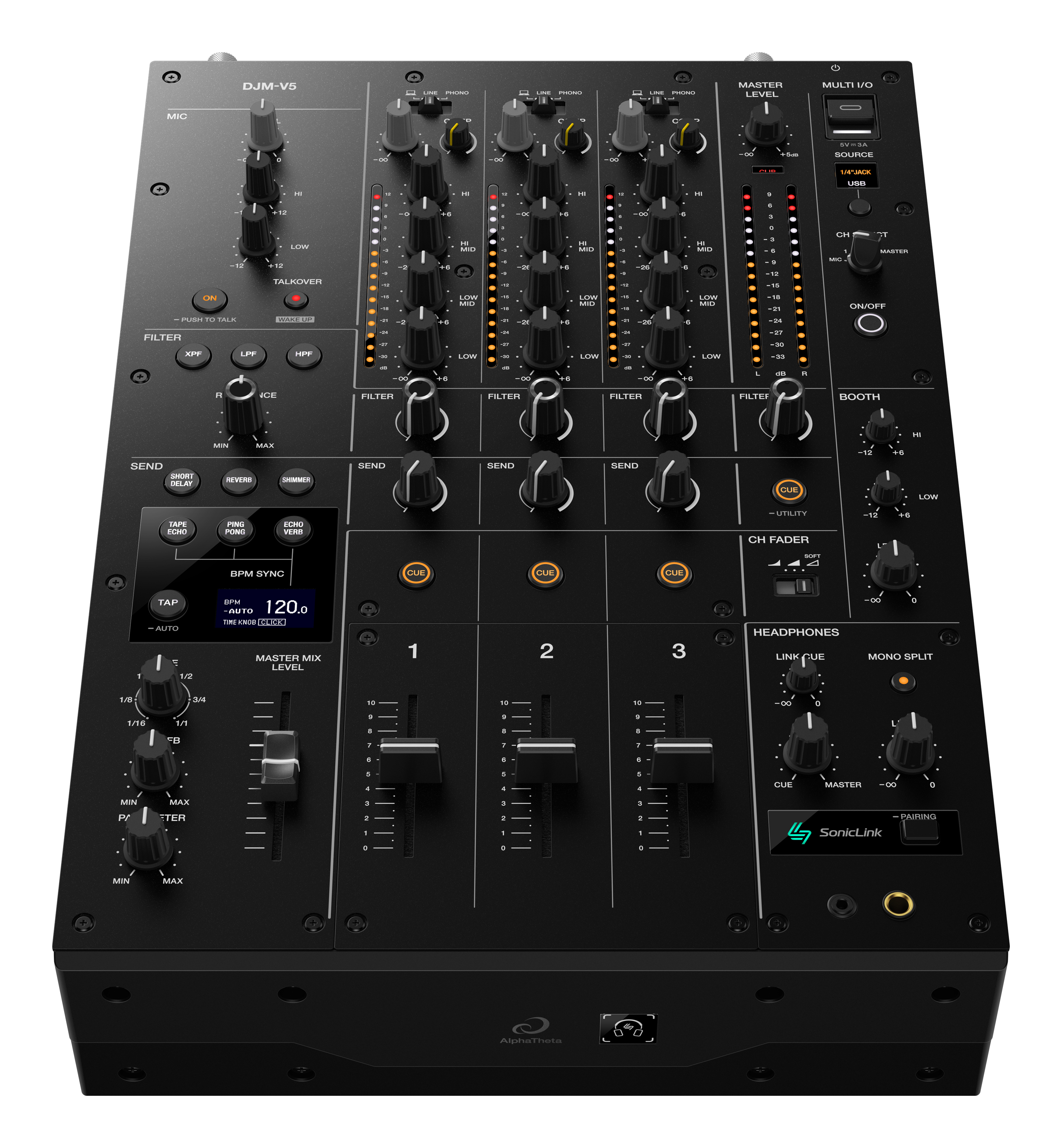 ALPHATHETA DJM-V5 Table de mixage DJ, Noir