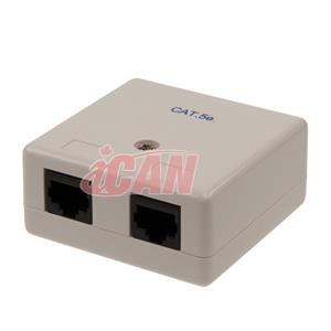 Boîtier de surface iCAN 2 ports CAT5e (boîtier mural) (RJ45 KSBOX-2WHI)