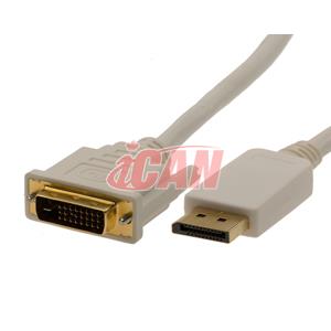 Câble vidéo haut de gamme iCAN Displayport mâle vers DVI-D mâle - 6 pi