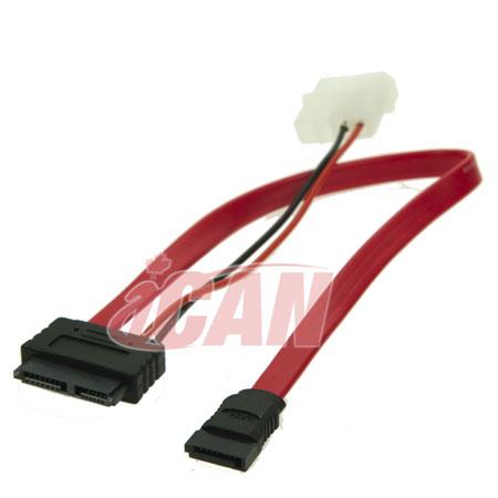 iCAN Slimline SATA 7P+6P avec alimentation 4P pour DVD Slimline