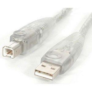 Câble USB 2.0 StarTech mâle de type A à mâle de type B de 15 pi transparent