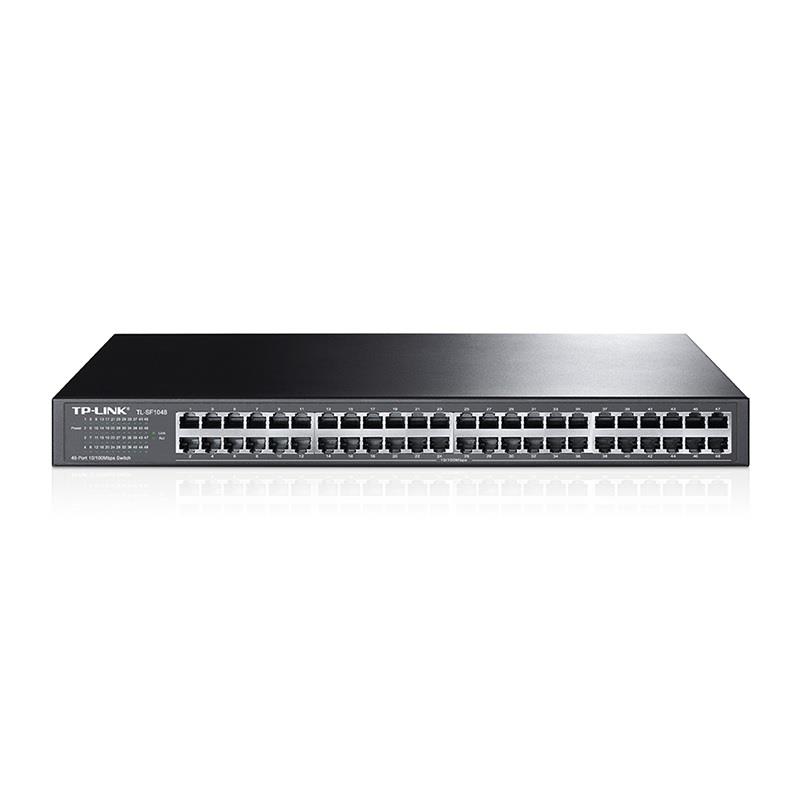 TP-Link (TL-SF1048) 48-port 10/100M Switch, 1U 19-inch rack-mountable steel case
