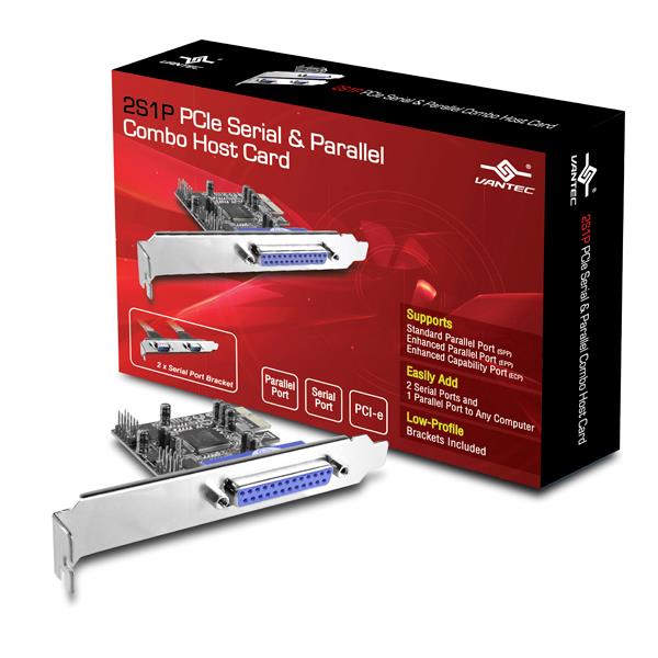 Vantec (UGT-PCE2S1P) 2S1P PCIe Serial & Parallel Combo Host Card