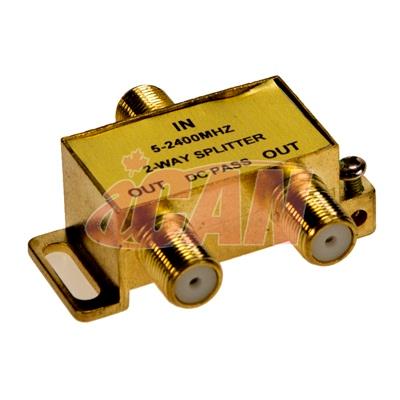 iCAN Premium 2-Way Coax Cable Splitter F Type 5~2400MHz for VCR/TV