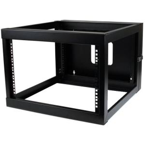 StarTech 6U 22in Depth Hinged Open Frame Wall Mount Server Rack - Rack (Wall Mount) - Black - 6U - 22" (RK619WALLOH)