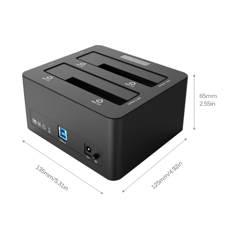 Station d'accueil de disque dur externe double baie SATA vers USB 3.0 ORICO 6629US3-C
