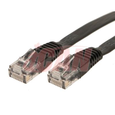 iCAN Flat Cat5e 350Mhz EIA/TIA-568B Networking LAN cable - 3ft (Black)