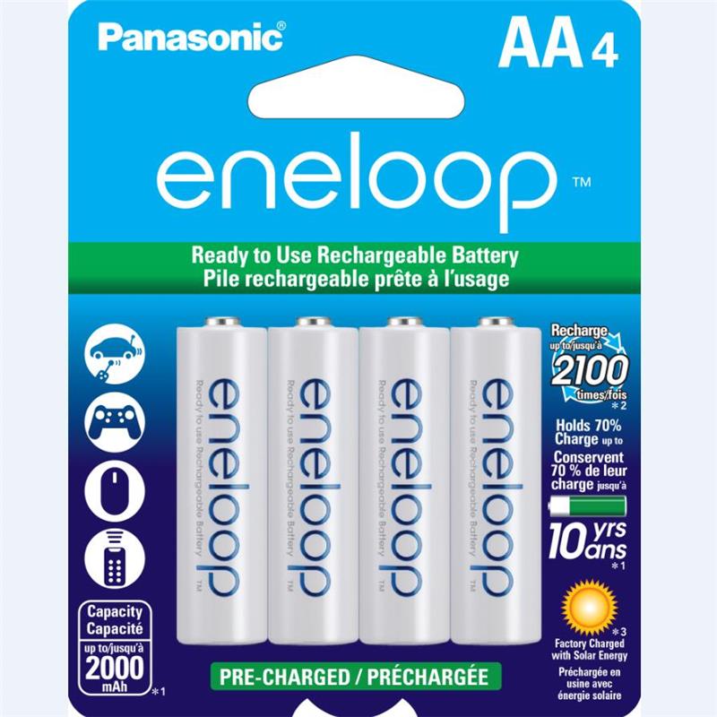PANASONIC Eneloop AA 2000mAh NiMH Rechargeable Battery 4 Pack